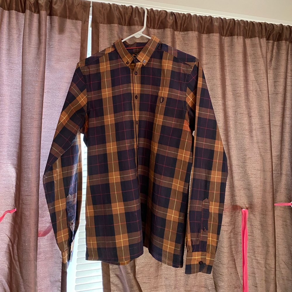 Ben Sherman blue / brown patterned shirt